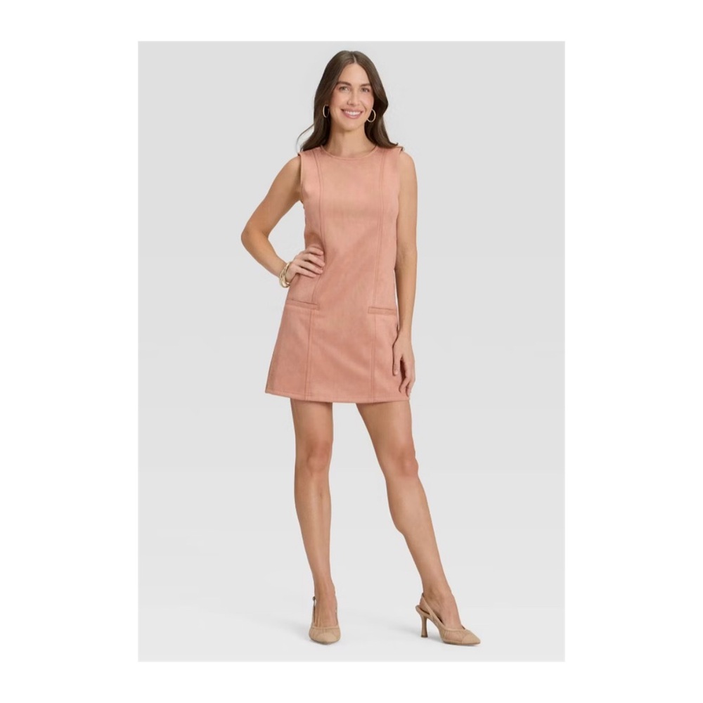 A New Day Faux Suede Mini Dress (Light Pink - 14)